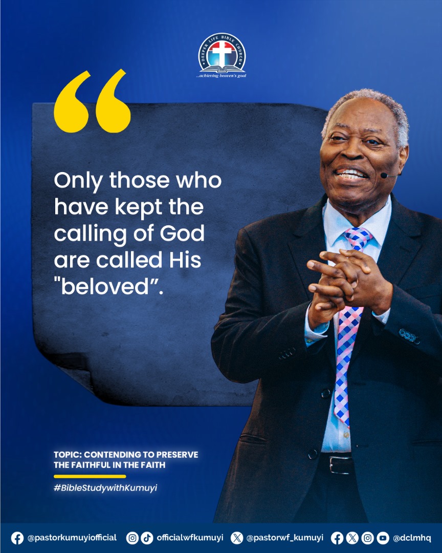 dclmhq's tweet image. Only those who have kept the calling of God are called His "beloved".
#BibleStudy
#PastorKumuyiSaid
#BibleStudyWithKumuyi