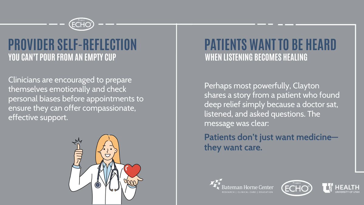 BatemanHorne's tweet image. 💙 How care is delivered matters.
Clayton Powers, DPT, shows how small changes like dimmed lights, quiet voices, and empathy, can transform care for ME/CFS & Long COVID.
Compassion is a clinical tool. Use it.
🎥 Watch: bit.ly/46glQZ2
#MECFS #LongCOVID @uofuhealth