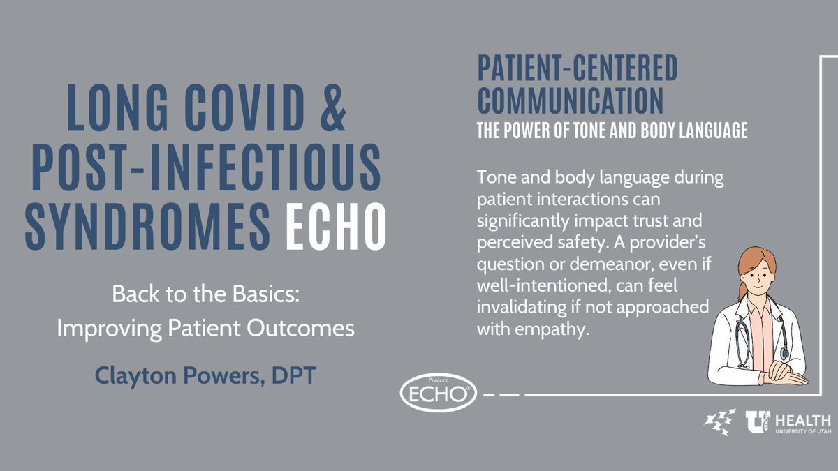BatemanHorne's tweet image. 💙 How care is delivered matters.
Clayton Powers, DPT, shows how small changes like dimmed lights, quiet voices, and empathy, can transform care for ME/CFS & Long COVID.
Compassion is a clinical tool. Use it.
🎥 Watch: bit.ly/46glQZ2
#MECFS #LongCOVID @uofuhealth