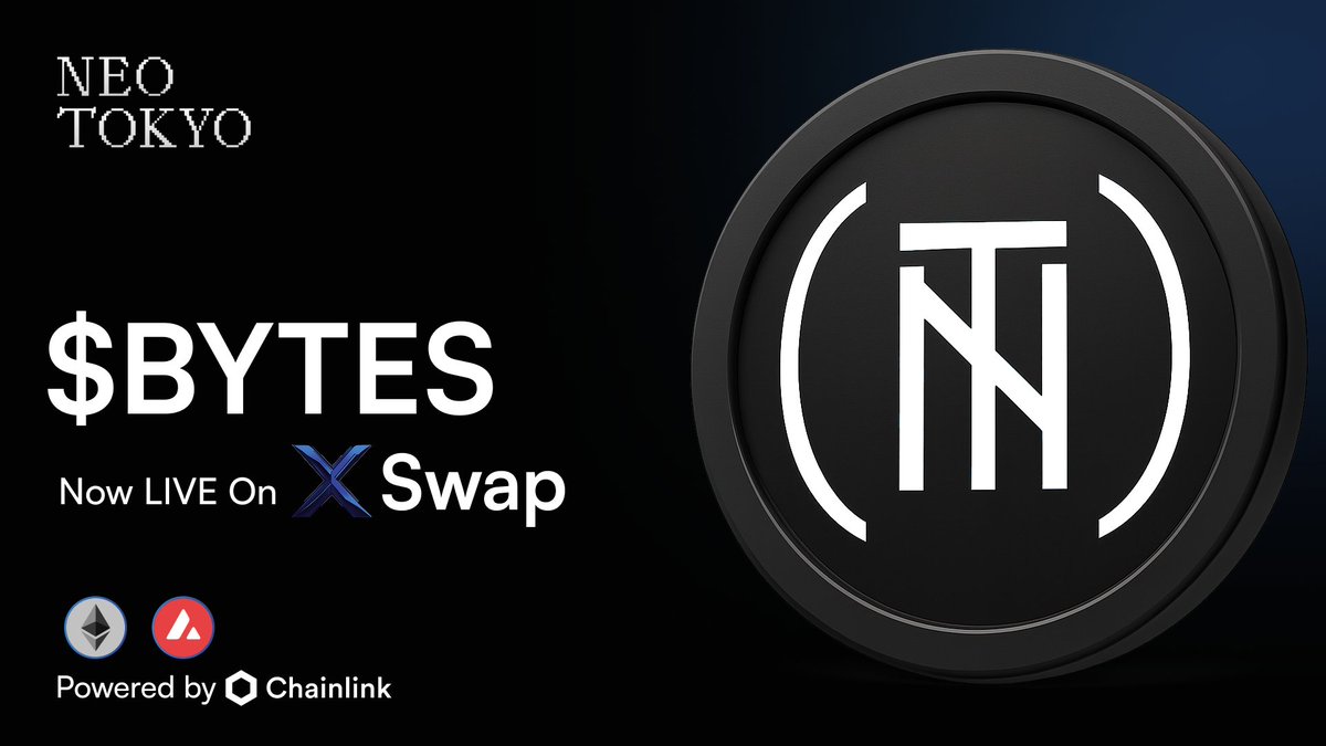 XSwap 🔗 (@xswap_link) on Twitter photo Neo Tokyo enters the multichain era.
$BYTES - the utility token of <a href="/NeoTokyoCode/">NEO TOKYO</a> is now live on XSwap across <a href="/avax/">Avalanche🔺</a> and <a href="/ethereum/">Ethereum</a>, powered by <a href="/chainlink/">Chainlink</a> CCIP.
Bridge & swap now: xswap.link/swap Neo Tokyo enters the multichain era.
$BYTES - the utility token of <a href="/NeoTokyoCode/">NEO TOKYO</a> is now live on XSwap across <a href="/avax/">Avalanche🔺</a> and <a href="/ethereum/">Ethereum</a>, powered by <a href="/chainlink/">Chainlink</a> CCIP.
Bridge & swap now: xswap.link/swap