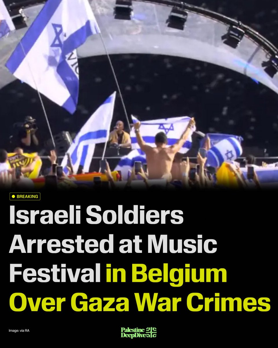 PDeepdive's tweet image. BREAKING: Israeli Soldiers Arrested at Music Festival in Belgium Over Gaza War Crimes
On Sunday, Belgian police arrested and interrograted two Israeli soldiers who served in the Gaza genocide in an important move forward in the fight for international justice.
The two men were…