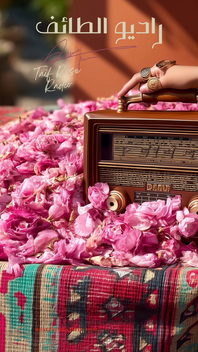 ▫️مساء مبدعين 🤍🌧️

▫️تصاميم بالذكاء الاصطناعي والأفكار من pinterest 

▫️دمجت الورد الطائفي، والراديو القديم، 
والسجاد، والسيارة الكلاسيكية، مع لمسة الزي التراثي لحظة من الزمن الجميل.