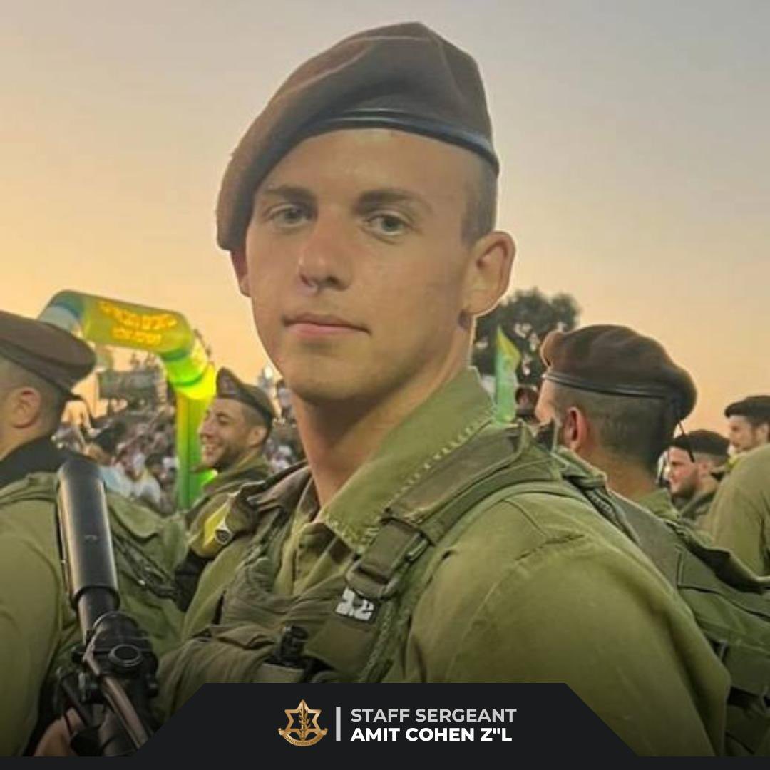 LTC_Shoshani's tweet image. 🕯️ Staff Sergeant Amit Cohen, 19
SSGT Amit, a soldier in the 13 Battalion, Golani Brigade, fell during combat in southern Gaza.
I send my deepest condolences to his family and loved ones. May his memory be a blessing.