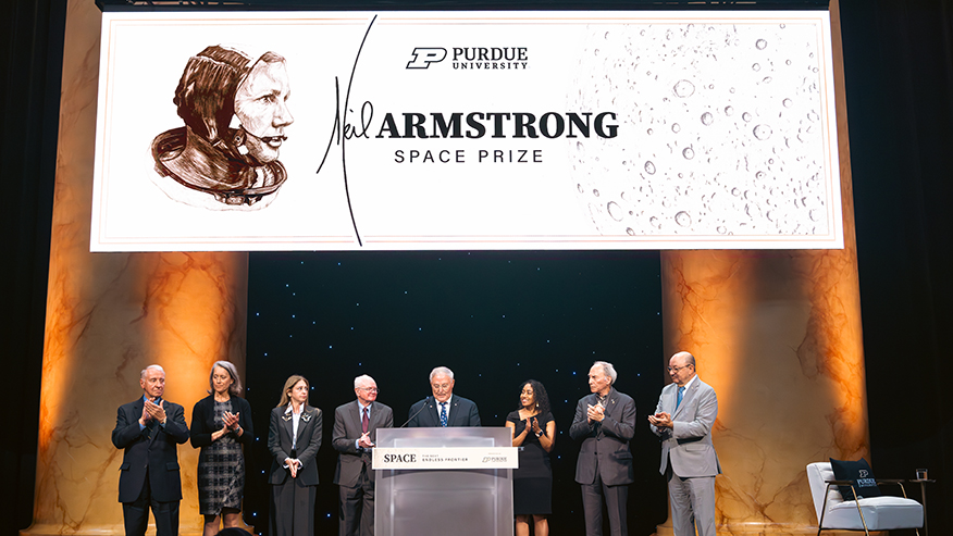LifeAtPurdue's tweet image. The Neil Armstrong Space Prize is to be the premier global honor in space advancement, recognizing three categories of excellence in the field: innovation, discovery and human achievement. The inaugural awards will be presented in 2026. purdue.university/4nZecsn