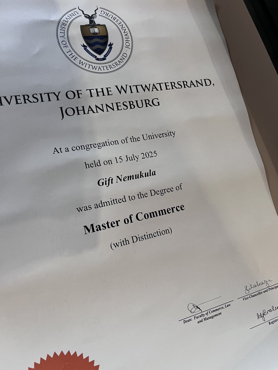Luvhengo Motors (@luvhengomotors) on Twitter photo I graduated with Masters degree with Distinction from <a href="/WitsUniversity/">Wits University</a>. My dissertation was marked by two external examiners, one from the UK. Both recommended a pass with Distinction and pursuing PhD. I am beyond proud. CEO <a href="/LuvhengoMotors/">Luvhengo Motors</a> I graduated with Masters degree with Distinction from <a href="/WitsUniversity/">Wits University</a>. My dissertation was marked by two external examiners, one from the UK. Both recommended a pass with Distinction and pursuing PhD. I am beyond proud. CEO <a href="/LuvhengoMotors/">Luvhengo Motors</a>
