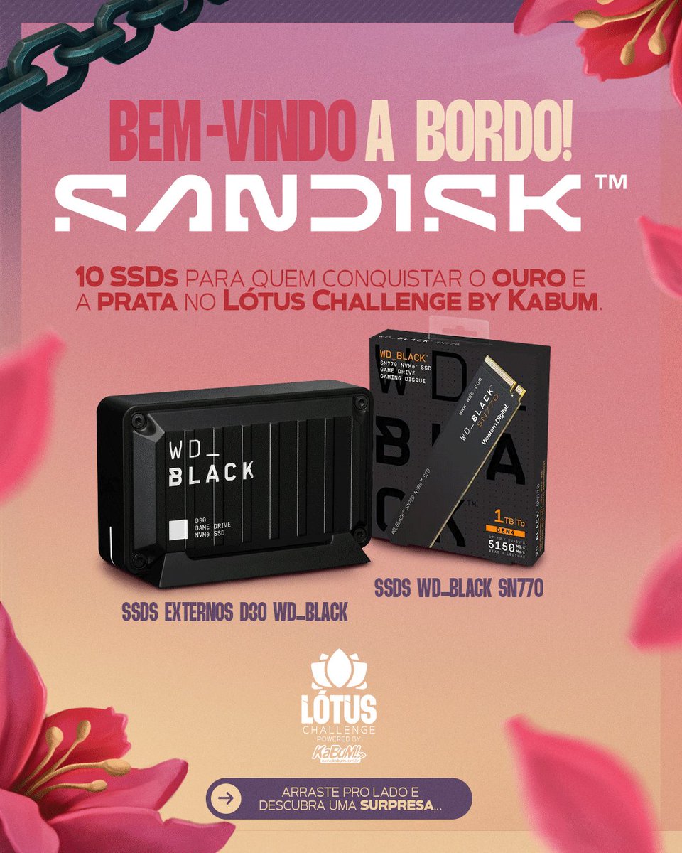 lotushuboficial's tweet image. Parceira oficial de velocidade e performance no Lótus Challenge by Kabum, a Sandisk chegou com um armazenamento lendário para jogadoras que fazem história! Arraste pro lado para uma surpresa...

#SandiskLCCS #WDBlackLLCCs #LCCS #LótusChallenge 

Acompanhe no instagram:…
