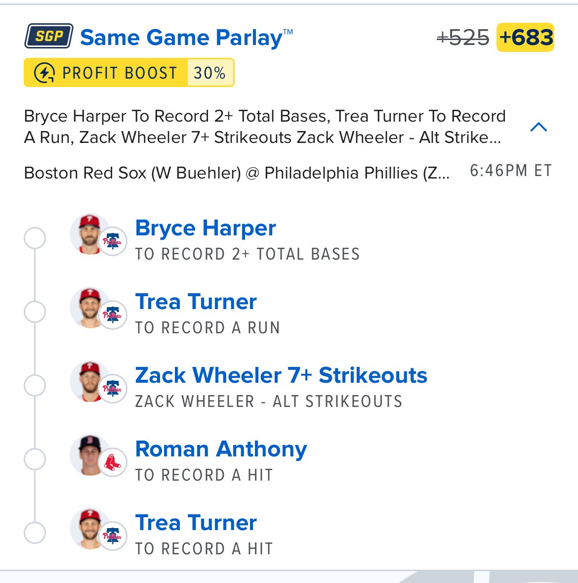 itsbrianbarrett's tweet image. Here is my SGP for Sox/Phillies @ringer @FDSportsbook
+683 with the boost
Tough spot for Buehler against that lineup
Roman Anthony is hitting .361 since 6/27
Trea Turner is 15th in runs (64)
account.sportsbook.fanduel.com/sportsbook/add…