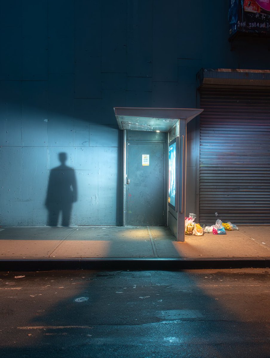 iminescent's tweet image. I took this picture of the sidewalk and ran it through the midjourney describe tool. The weird thing is that I was talking to my friend about shadow people👻#streetphotography #nightphotography #newyorkcity #nyc #urban