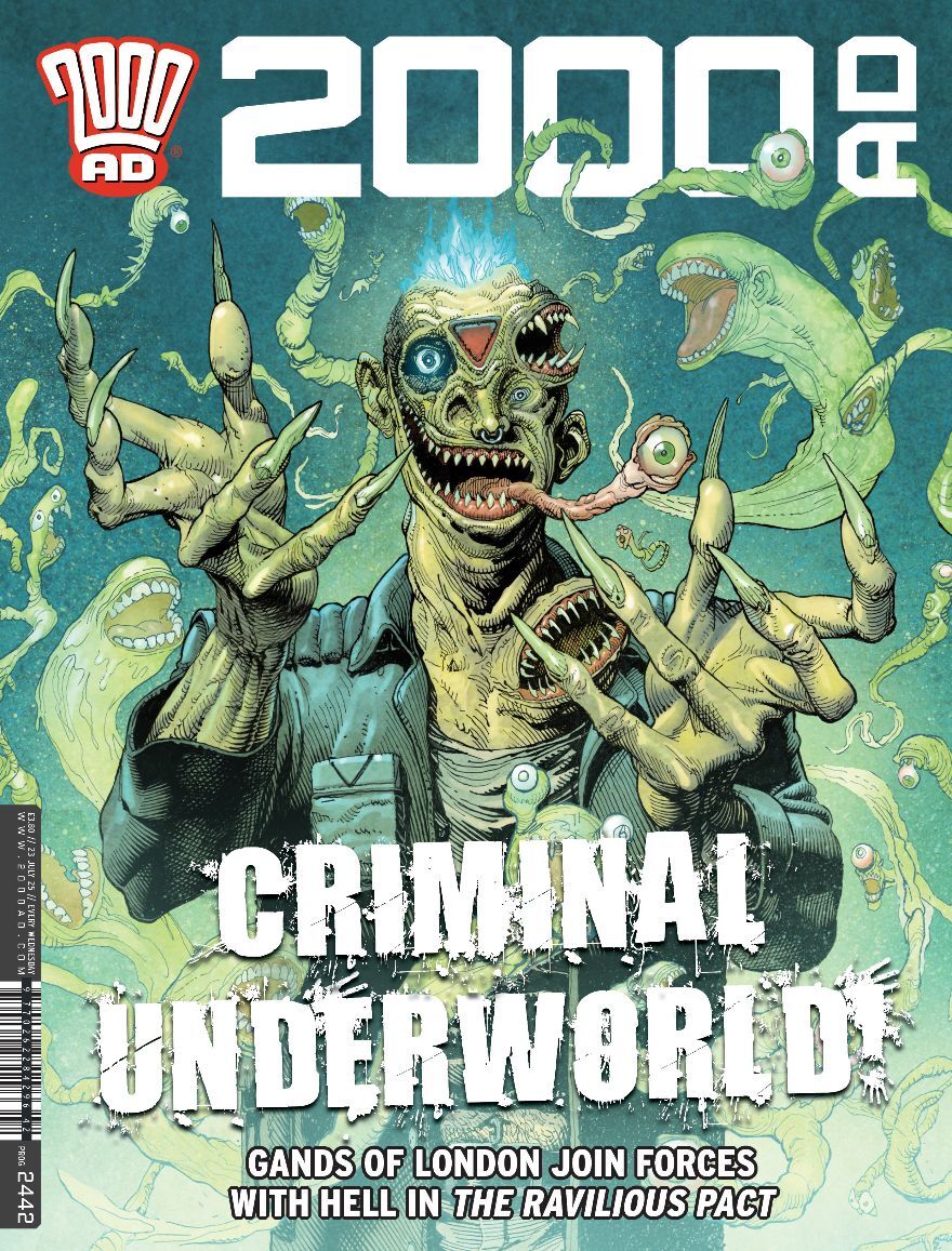 michaeljnimmo's tweet image. Out this week from @Rebellion
@2000AD Prog 2442
In this issue:
JUDGE DREDD // TUNNELS
THE RAVILLIOUS PACT
THARG'S 3RILLERS // RELICT: INVASIVE SPECIES
AZIMUTH // ABANDONED BY GOD
SCARLET TRACES // EMPIRE OF BLOOD