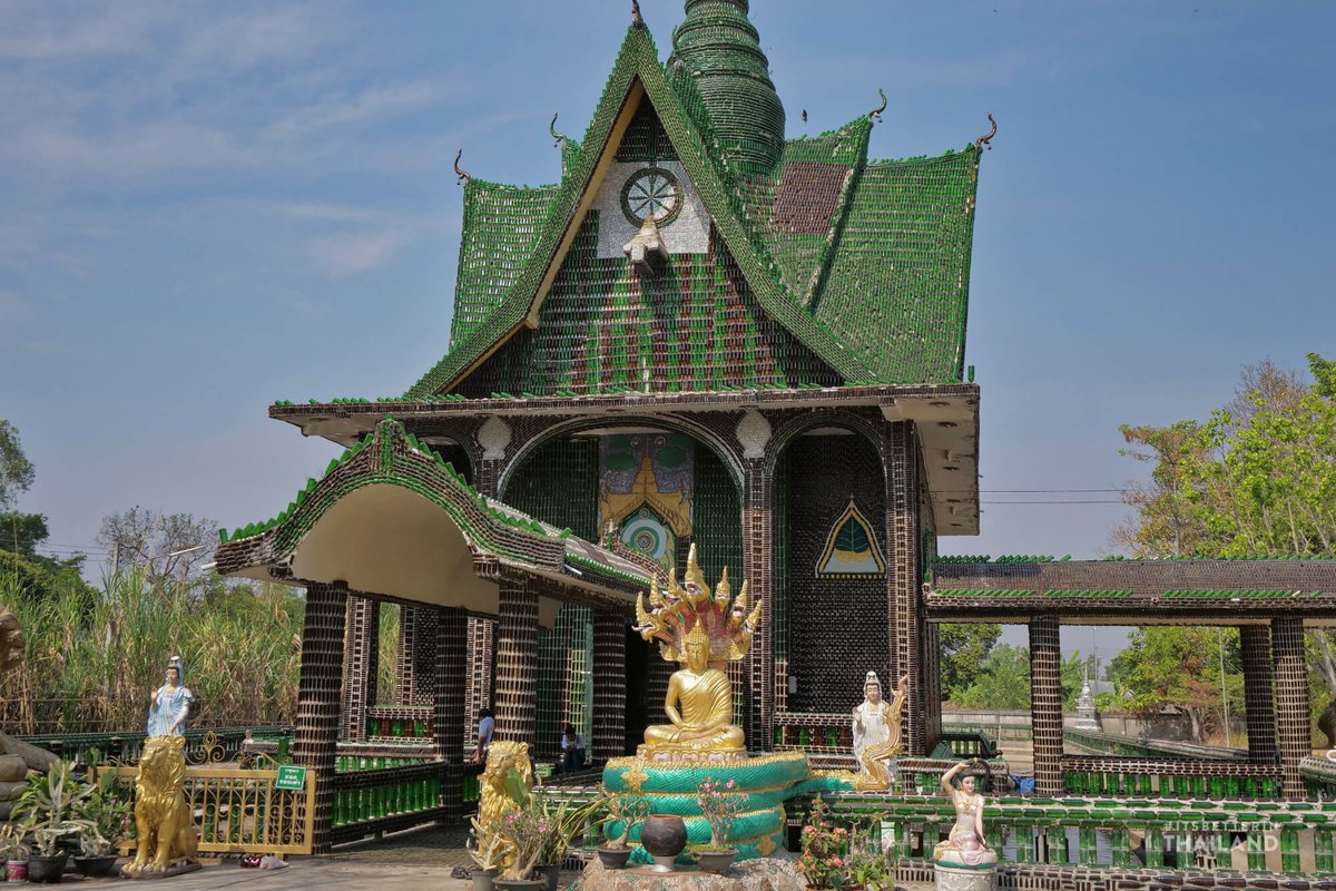 This #Thai Temple Was Built Using 1.5 Million Beer Bottles.

The Temple of a Million Bottles, which took two years to build, was spearheaded by local monks who had grown tired of seeing beer bottles littering their local community.