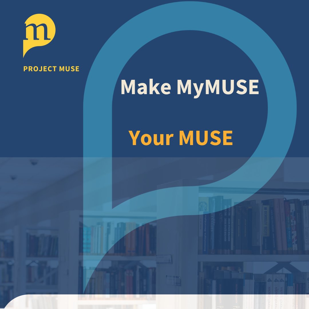ProjectMUSE's tweet image. Creating a personalized account on Project MUSE offers a number of enhancements to help make your research and discovery more powerful and efficient.
* Save books and journal articles, issues, and titles to your personal library
Sign up and #ReadUP
bit.ly/tMyMUSE