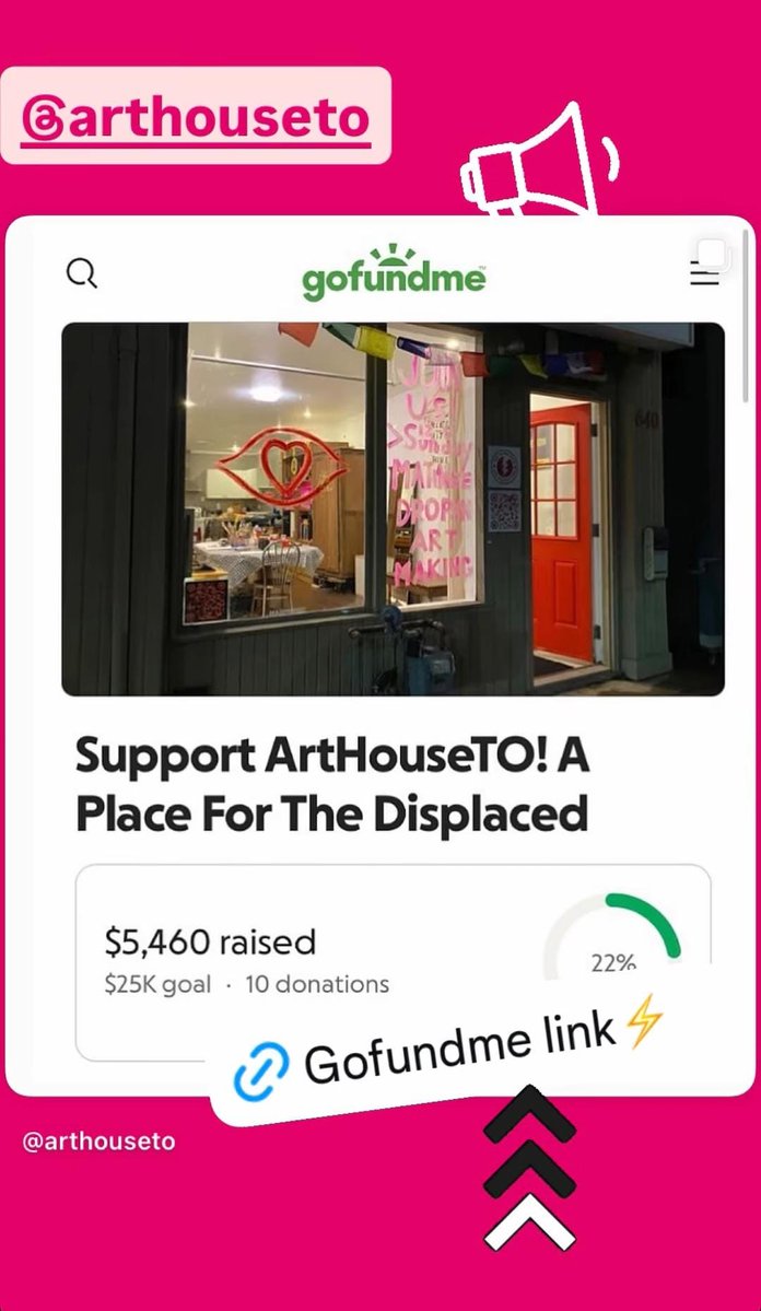 neveragainlive1's tweet image. The pro Hamas Art House Toronto is begging for donations. Israel Now will shut them down.