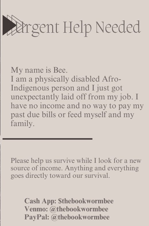 thebookwormbee's tweet image. i’m actively trying to feed myself and my family from week to week, while now putting all resources toward my children’s school clothes. I have no job, no income, and no help. Please if you see this and can help us, PLEASE we need it 🙏🏽🧿