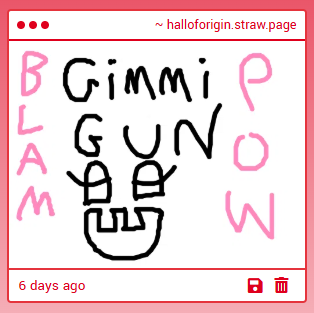 arceustheog's tweet image. i cannot do that. that does not sound very fair to the others. but you can have a water gun if you would like! pssshhh........ ppssssshhhhh..............