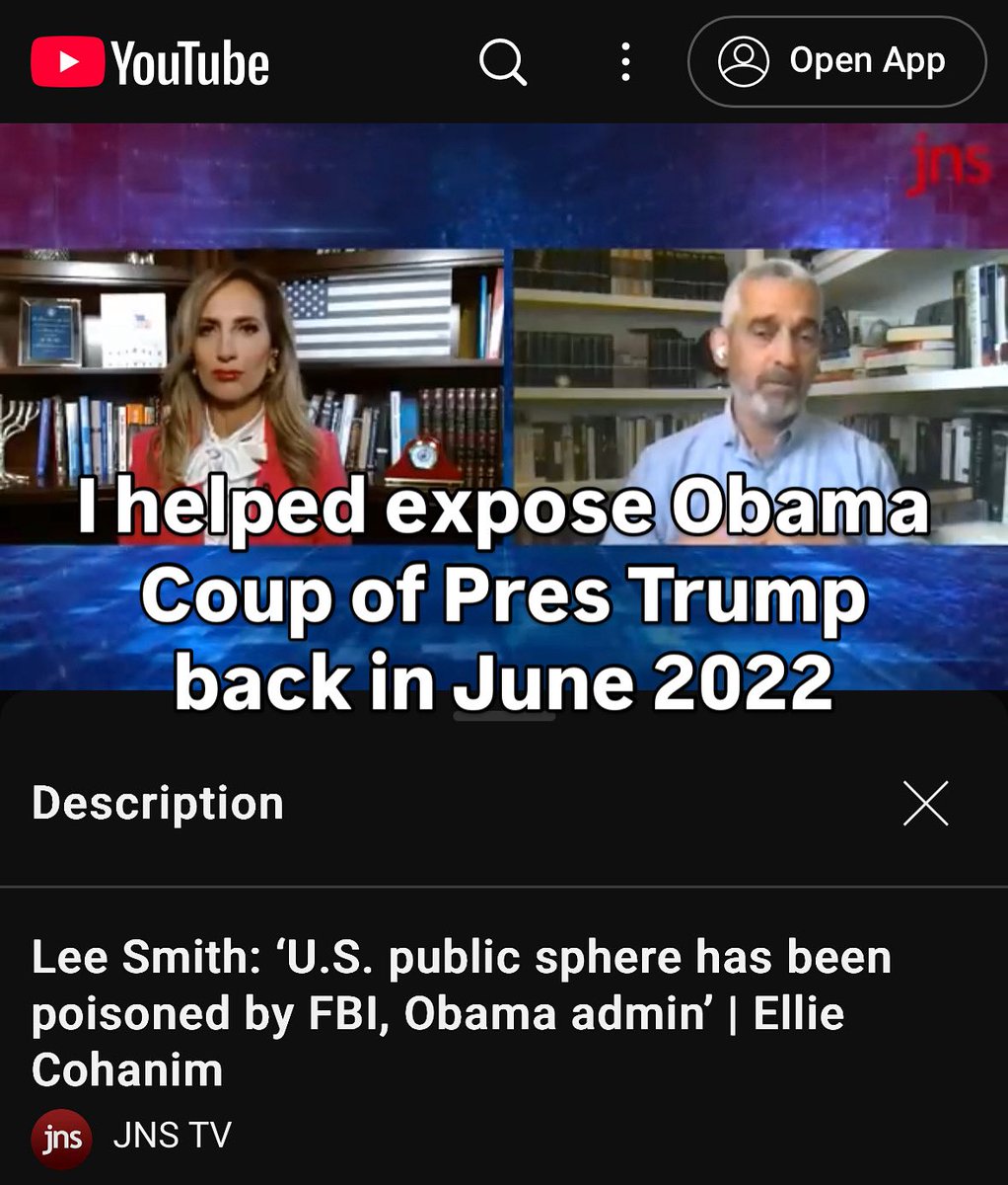 EllieCohanim's tweet image. Back in June 2022 I held this interview with investigative reporter @LeeSmithDC: we broke down the Obama Administration “years long coup” against President @realDonaldTrump. Lee Smith broke the story & is THE expert. Watch!
youtu.be/QXD6fPLNdpc