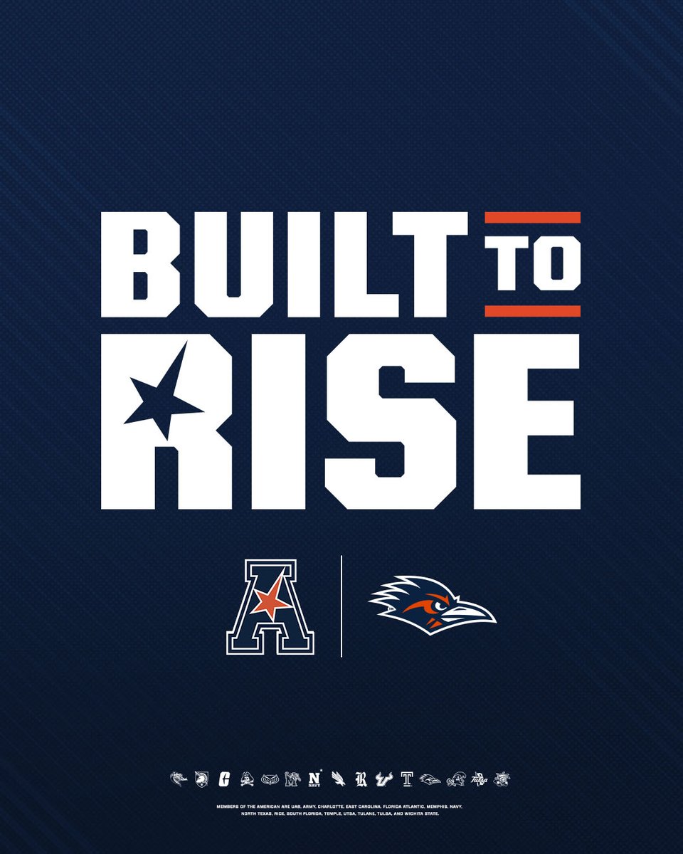 UTSAAthletics's tweet image. UTSA is a proud member of The American!
#BuiltToRise x #BirdsUp🤙
