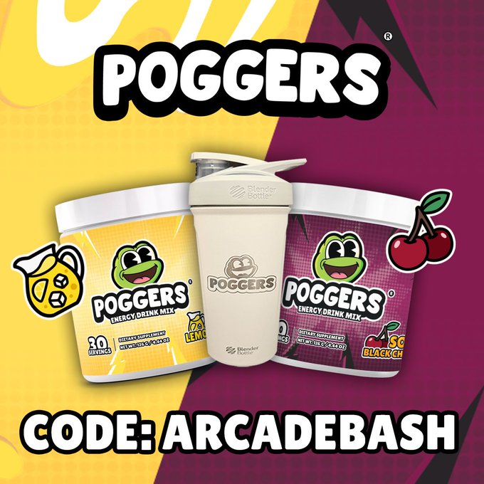 RayArcadeBash's tweet image. thanks once again  @DrinkPOGGERS  for the Sponsorship  If you need a burst of energy, a refreshing drink or even a drink to help you sleep they even do shakers and stickers over at     Website: poggerslifestyle.com Use code ARCADEBASH  for 10% off