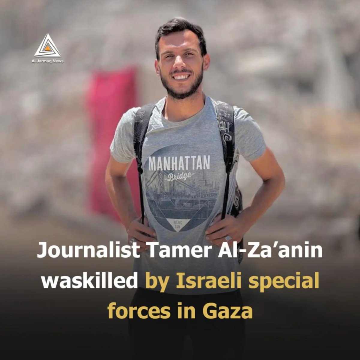 RyanRozbiani's tweet image. Palestinian journalist Tamer Al-Zaanin was killed today by Israel while they were abducting Dr. Marwan Al Hams
He is one of at least 232 journalists they have killed in the last 21 months.