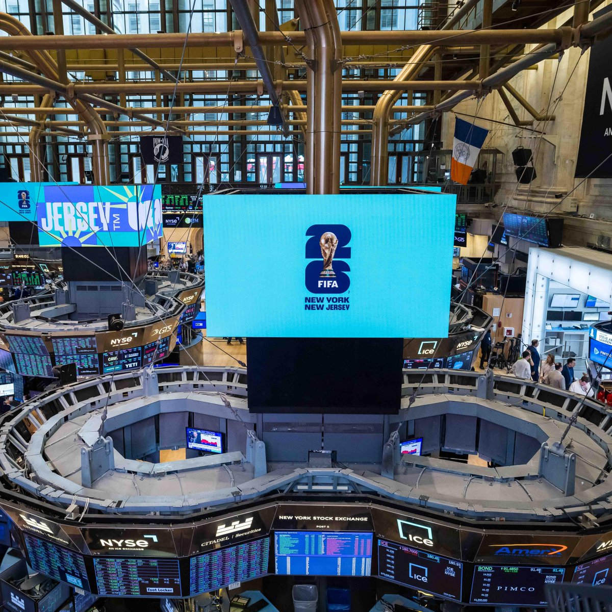 NYSE's tweet image. "The biggest game on Earth." FIFA World Cup 26 New York New Jersey rings in one year 'til the World Cup Final, only at @NYSE!
Back in the U.S. for the first time since 1994, the @FWC26NYNJ celebrates the best of the beautiful game. @FIFAWorldCup