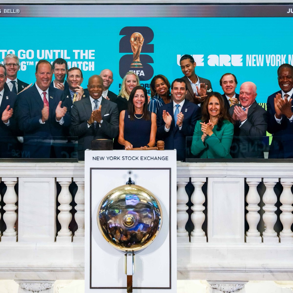 NYSE's tweet image. "The biggest game on Earth." FIFA World Cup 26 New York New Jersey rings in one year 'til the World Cup Final, only at @NYSE!
Back in the U.S. for the first time since 1994, the @FWC26NYNJ celebrates the best of the beautiful game. @FIFAWorldCup