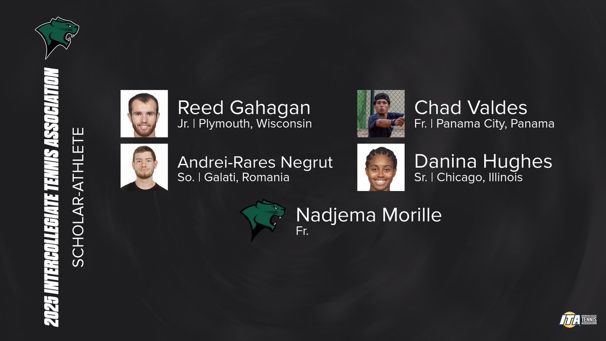 ChiStateCougars's tweet image. Celebrating our 2025 Intercollegiate Tennis Association Scholar-Athlete achievers! Proud of your excellence on and off the court. Keep shining, Chicago State Athletics!