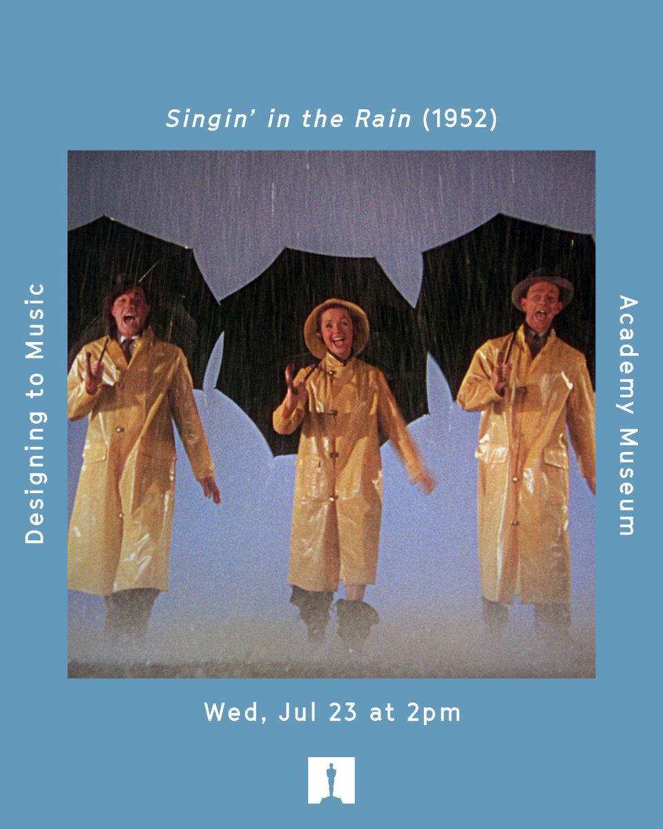 AcademyMuseum's tweet image. July 23 at 2:00PM | SINGIN’ IN THE RAIN in 4K
Make ’em laugh, make ’em sing, make it pour! SINGIN’ IN THE RAIN is pure Hollywood joy, bursting with iconic numbers, backstage drama, and toe-tapping charm.
🎟️ acadmu.se/SinginInTheRai…