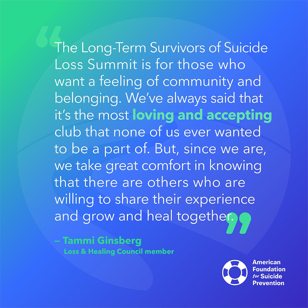 OvernightWalk's tweet image. AFSP’s Long-Term Survivors of Suicide Loss Summit returns ONE YEAR TODAY, July 16–19, 2026 in Baltimore, MD. A space for connection, healing, and growth for those further along in their grief.
We're planning now — share topic ideas you’d like to see below!
#LivingOurStory