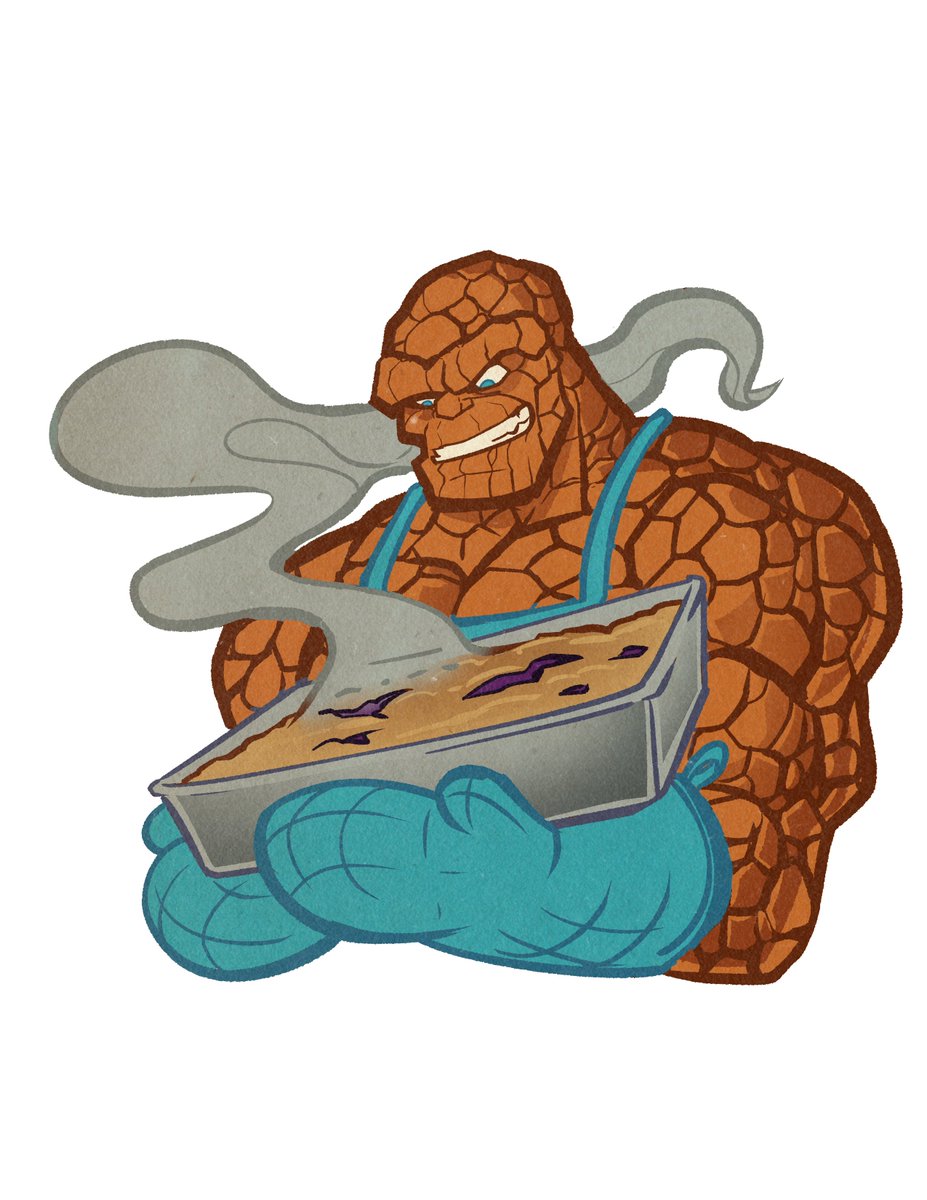 AtomicInkArt's tweet image. Got all four done! I&apos;ll post them as stickers soon. Bonus points to whoever gets the pun in the Thing sticker before I post it. #FantasticFour