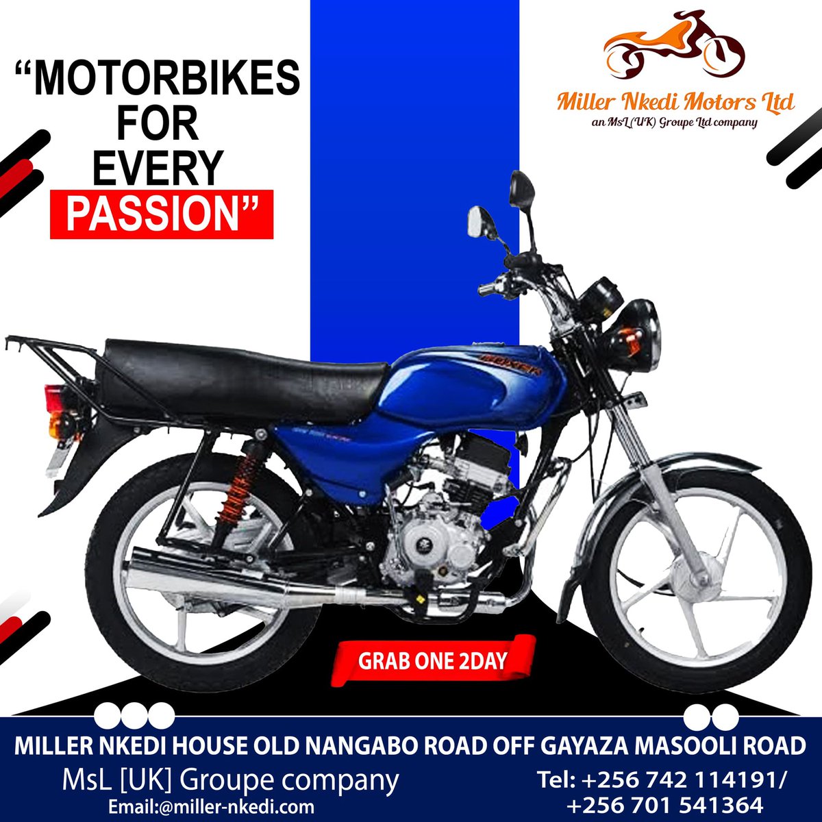 You choose the bike.
You choose the plan.
We make it happen.
#MillerNkediMotorsLtd
