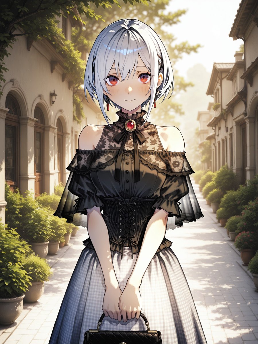rei_mikagura_AI's tweet image. 本日のファッション研究
オフショルダーシースルーブラウスロングスカートセットアップ