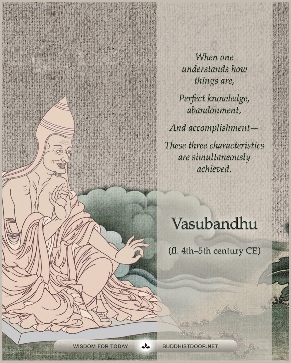 Buddhistdoor Quote for Today: Vasubandhu (fl. 4th–5th century CE)

🔗 Explore more at BDG: buddhistdoor.net

#Buddhism #Buddha #India #BuddhistQuotes #Dharma #Abhidharma #Mahayana #Compassion #Mindfulness #Liberation #Wisdom #Awakening #Spirituality