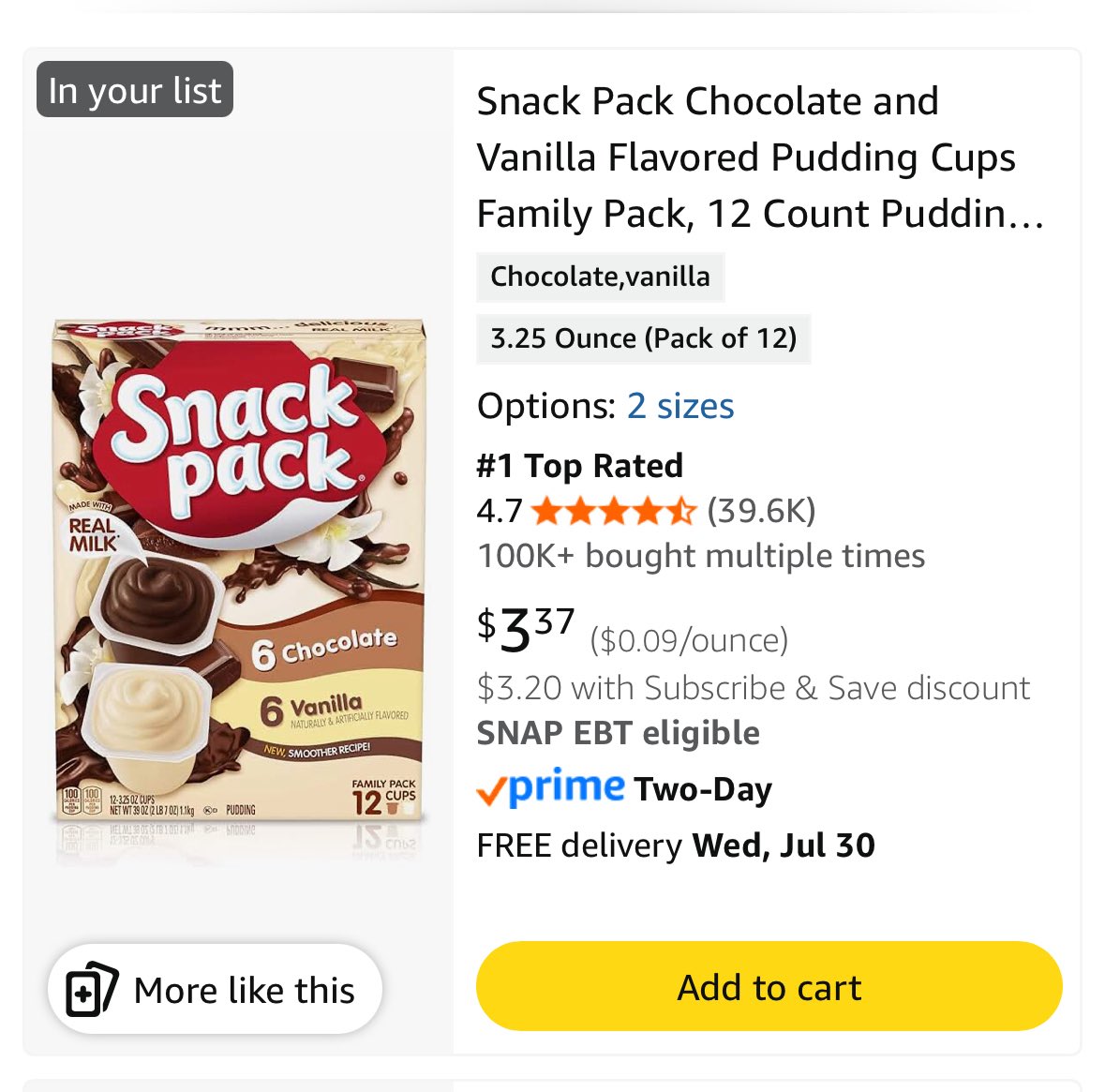TheSudsyMango's tweet photo. Sooooo I put 4 of these 12packs of pudding cups on my list because.. well look at how inexpensive pudding is as a snack 🤷🏻‍♀️ 

#clearthelist #snacks #snacksforkids #backtoschool 

https://t.co/IPUmnsDhjb https://t.co/dDk65QUmES