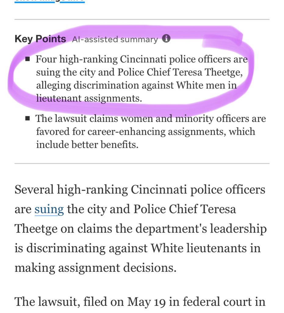 She’s currently being sued by members of her own force who say she only gives promotions to women and people of color. So this hatred she has for white people seems on brand. 

newsweek.com/white-cops-cla…