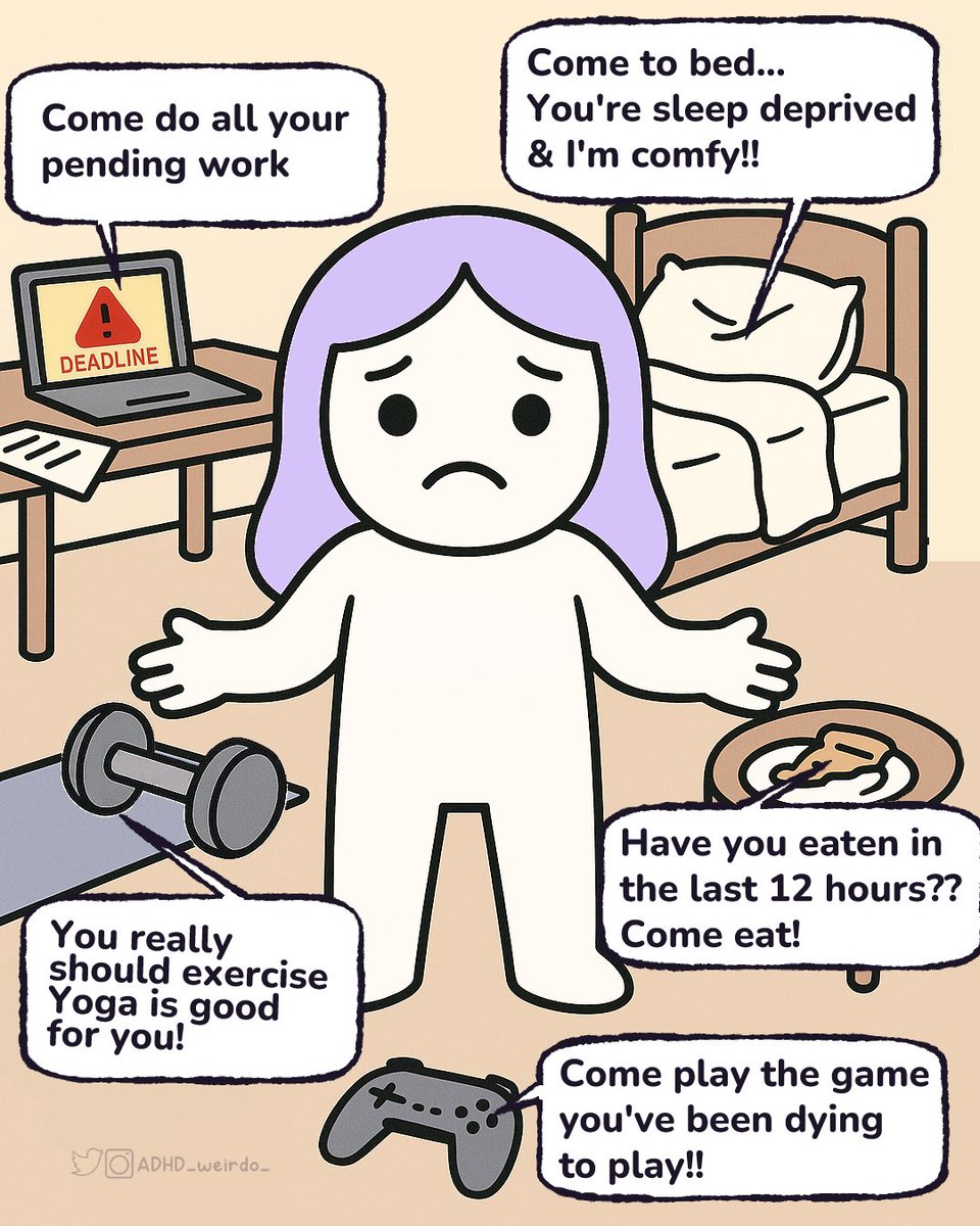 ADHD isn’t a lack of focus...

It’s focusing on everything at once!

So when everything is visible and accessible,
Everything feels urgent.

So we freeze.
(1/2)