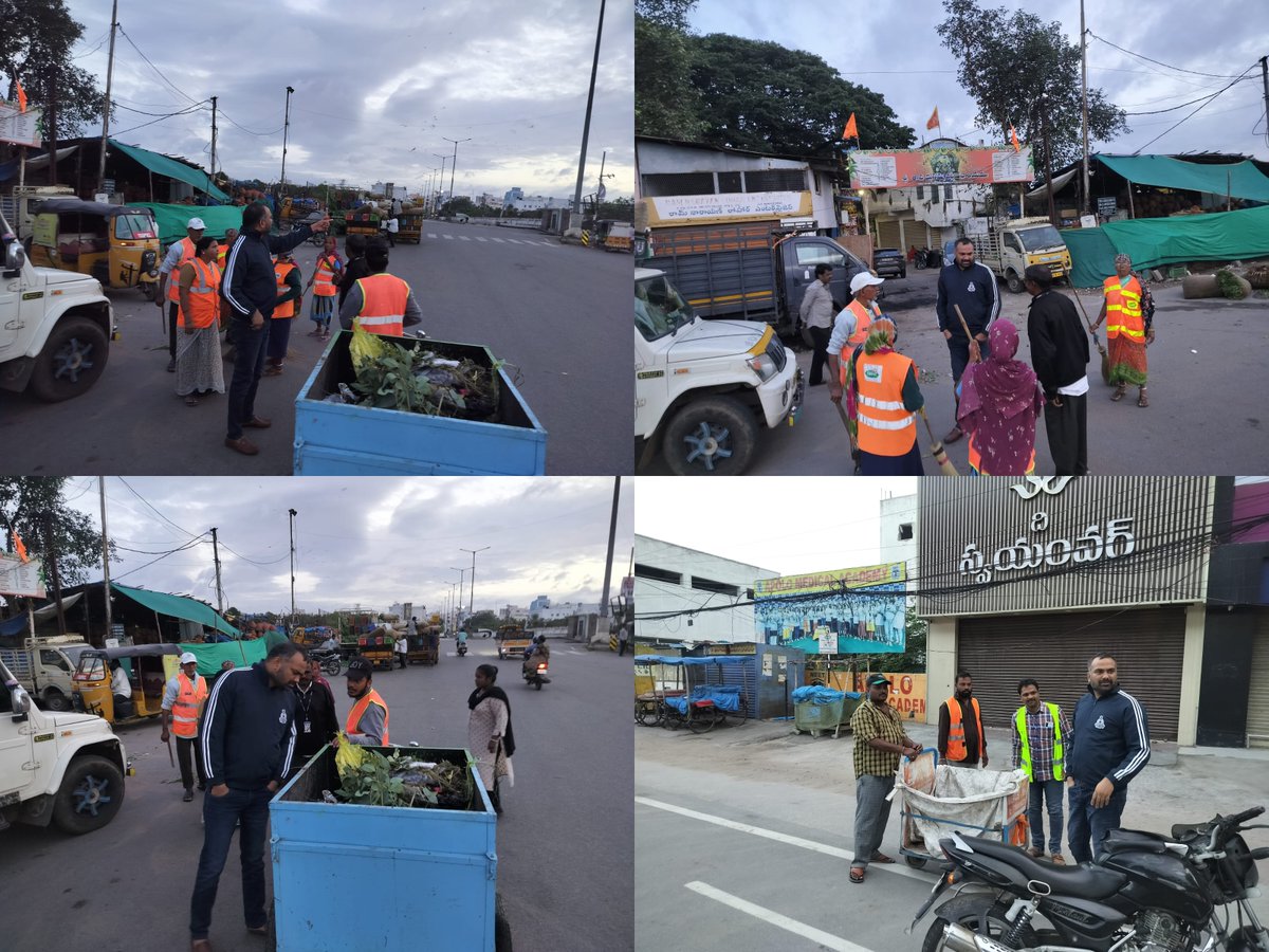 Nothing missed — from streets to stalls, keeping the city safe, clean &amp; ready!!

🌆 Morning Inspection | LB Nagar Zone
Commissioner GHMC, along with Zonal Commissioner &amp; officials, inspected key civic activities:
✅ Sweeping at City College Junction &amp; interaction with sanitation