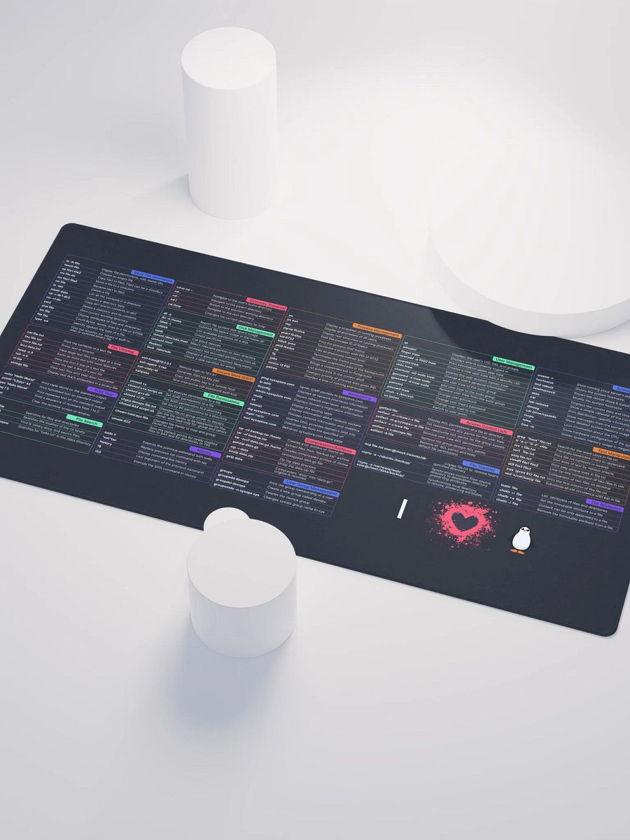 Large Linux commands Desk Mats are back in stock!✨️