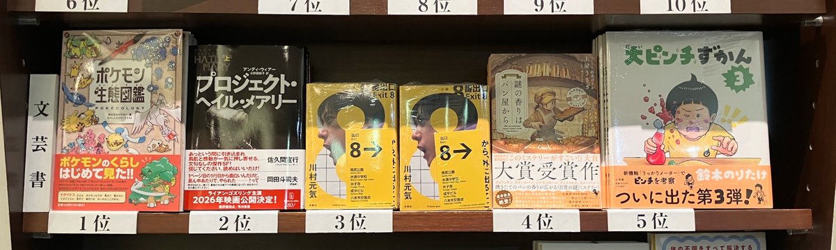 mznihonbashi's tweet image. 日本橋店週間ベストセラー(2025/7/17～7/23)12-5
【フィクション】
①ポケモン生態図鑑(ポケモン  小学館)
②プロジェクト・ヘイル・メアリー　上(Ａ．ウィアー  早川書房)