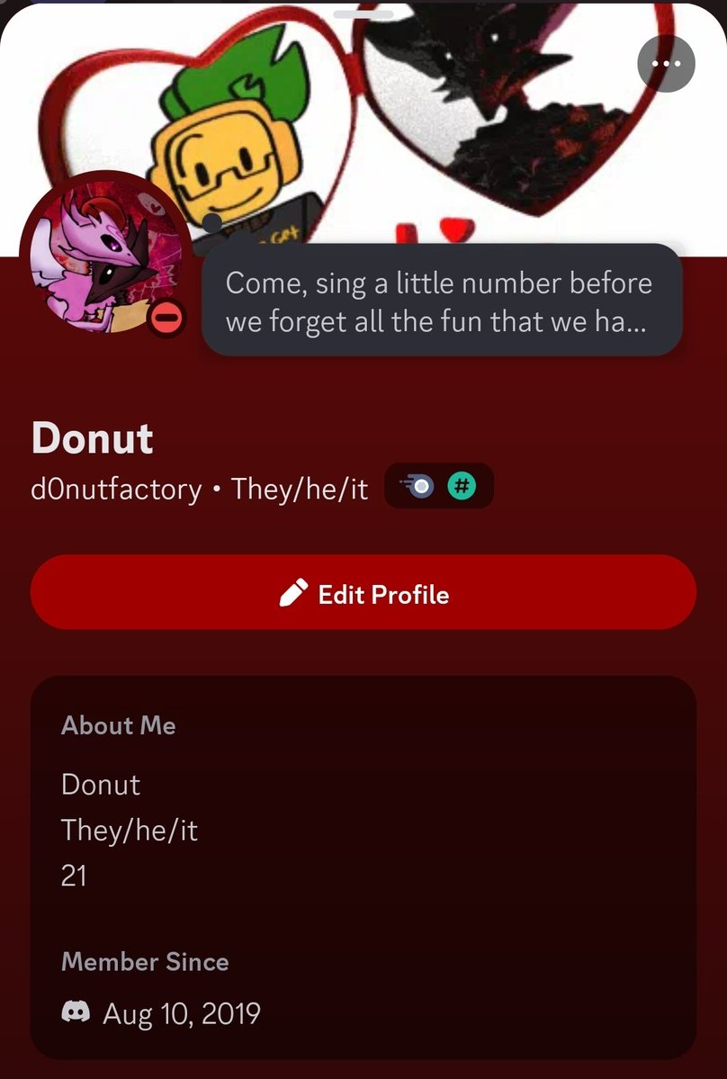 DiaryofDonut's tweet image. Gayest discord profile ever