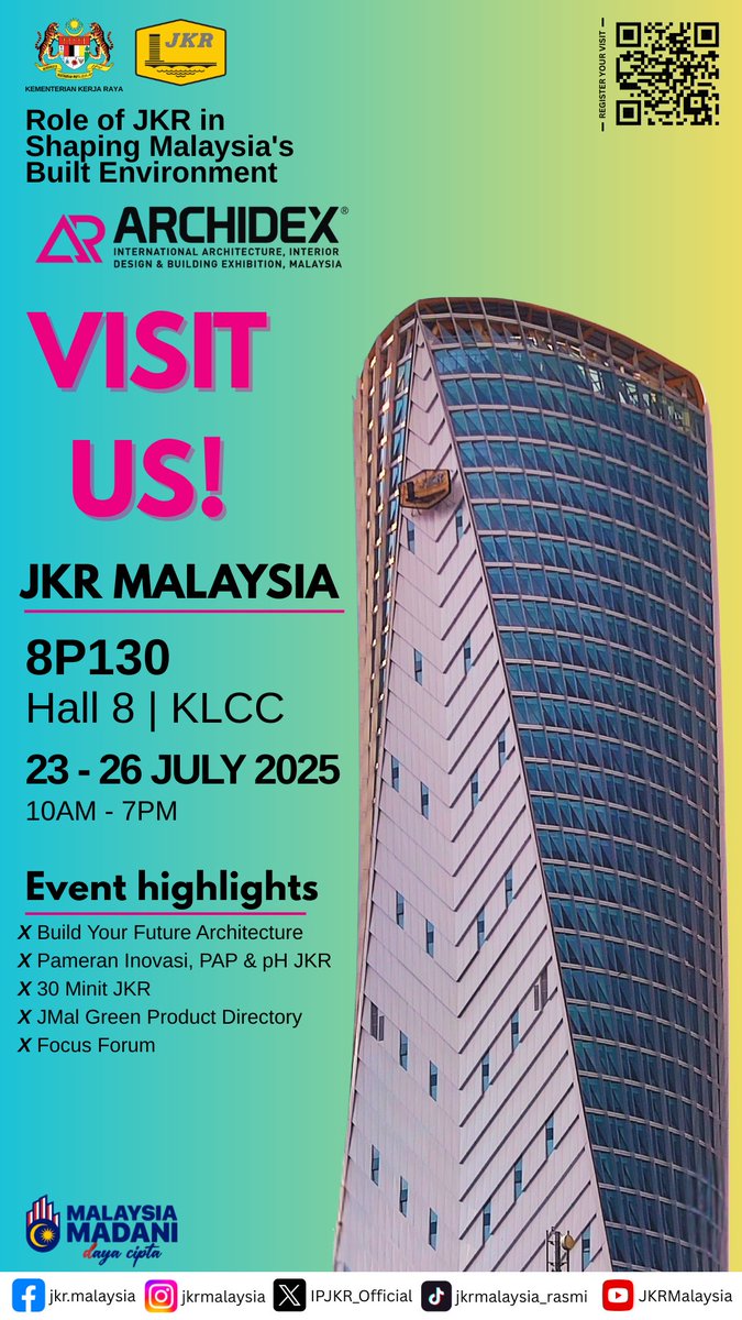 CSFB JKR (@csfbjkr) on Twitter photo Pameran Antarabangsa ARCHIDEX 2025 diadakan pada 23 - 26 Julai 2025 di Kuala Lumpur Convention Center (KLCC)
Pasukan KIK CSFB dijemput menyertai pameran yang mempromosikan Inovasi JKR di reruai JKR Malaysia
<a href="/RoslanisE/">Roslan bin Ismail</a>
<a href="/IEsa2018/">IbrahimEsa2018</a>
<a href="/FadzilahJkr/">FADZILAH BINTI SULAIMAN (JKR)</a>
<a href="/IPJKR_Official/">JKR Malaysia Rasmi</a>
<a href="/csfbjkr/">CSFB JKR</a>
#iamJKR Pameran Antarabangsa ARCHIDEX 2025 diadakan pada 23 - 26 Julai 2025 di Kuala Lumpur Convention Center (KLCC)
Pasukan KIK CSFB dijemput menyertai pameran yang mempromosikan Inovasi JKR di reruai JKR Malaysia
<a href="/RoslanisE/">Roslan bin Ismail</a>
<a href="/IEsa2018/">IbrahimEsa2018</a>
<a href="/FadzilahJkr/">FADZILAH BINTI SULAIMAN (JKR)</a>
<a href="/IPJKR_Official/">JKR Malaysia Rasmi</a>
<a href="/csfbjkr/">CSFB JKR</a>
#iamJKR