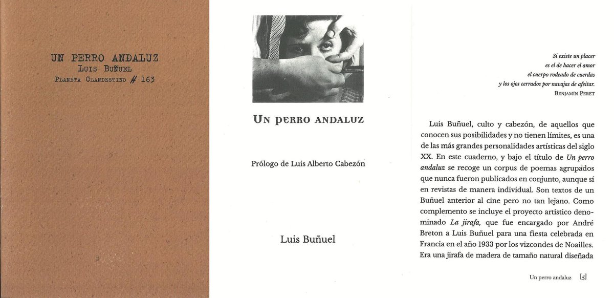 Un viaje poético y surrealista con Luis Buñuel

Hace diez años tuve el privilegio de prologar Un perro andaluz, una recopilación de diez poemas inéditos de Luis Buñuel, reunidos por primera vez gracias a la audaz iniciativa de la editorial 4 de agosto en su colección