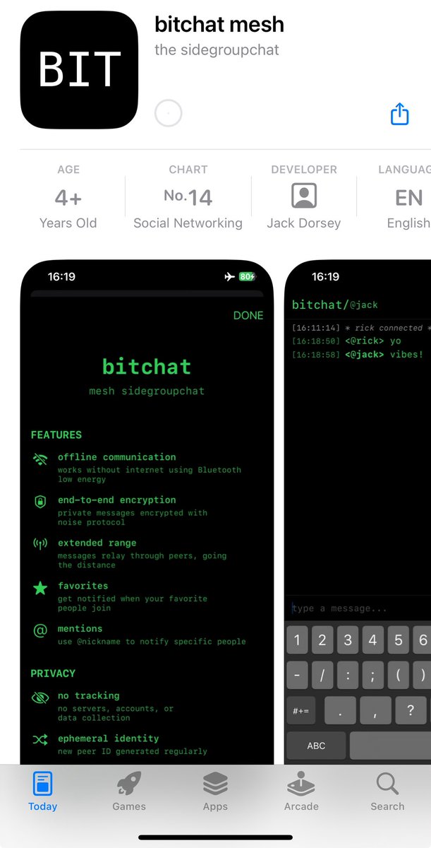 GreenTyler27's tweet image. Everyone’s got BITCHAT now yeah?

apps.apple.com/au/app/bitchat…
