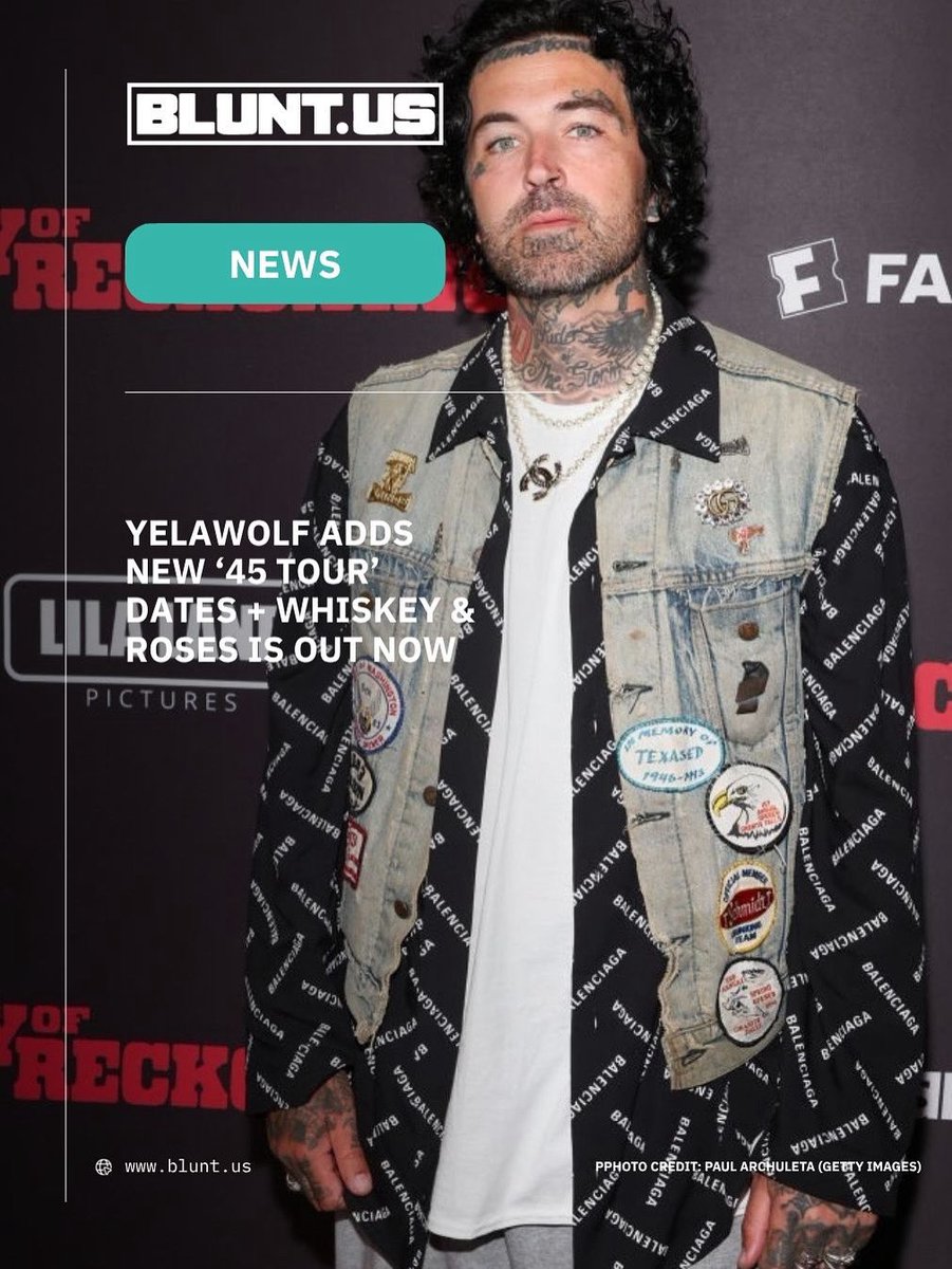 bluntmagus's tweet image. .@Yelawolf’s '45 Tour' is far from done yet.
After lighting a match to genre lines on his latest album Whiskey & Roses, he’s dropped a stack of fresh dates for November and they're heading straight through the South and Midwest!
Full story here ⤵️
blunt.us/music/yelawolf…