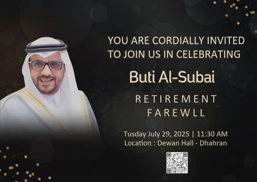 نرفع أسمى آيات التهاني والتبريكات 
لعمي الغالي الشيخ بطي بن راجح بن جروه 
بمناسبة تقاعده بعد مسيرةٍ عطرةٍ حافلة بالعطاء، والسنعه الطيبة التي يشهد بها القريب والبعيد.

كنت دومًا قدوة في الأخلاق، وعلَم في الطيب، 
ومصدر فخر لنا جميعًا. 
نسأل الله أن يجعل تقاعدك بداية لراحة دائمة،