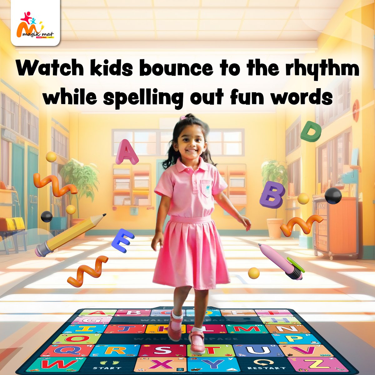 magik_mat1's tweet image. Jump, play, and learn—all at once! 🎉
With Magik Mat, kids groove to spellings, master math through movement, and turn screen-free play into smart learning.
Let the fun begin, one hop at a time! 🧠🦶

#MagikMat #InteractiveLearning #MovementBasedLearning #FunWithLearning