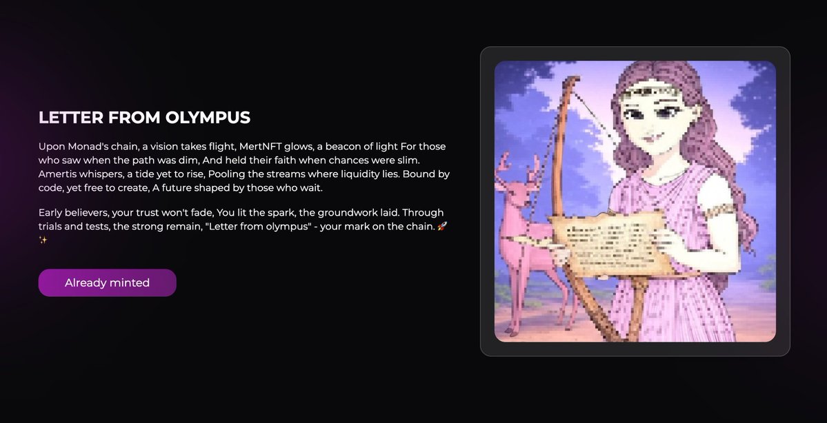 as the monad mainnet approaches, have you received your Letter from olympus?