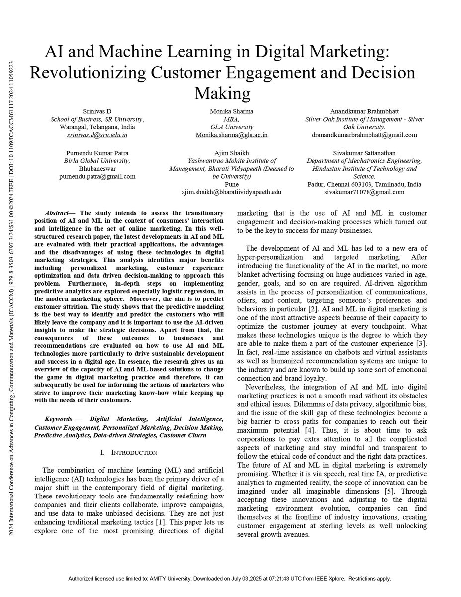dharmulasri1976's tweet photo. "Thrilled to share that my research paper has been published!
 Grateful for the journey, the learning, and everyone who supported me.
@bschoolsru
 @SRuniversity https://t.co/i63qqgSvp1
