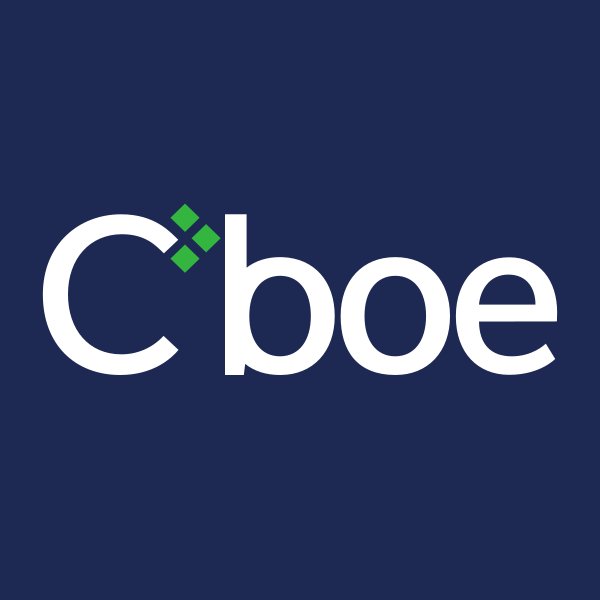 深蓝背景上的Cboe标志