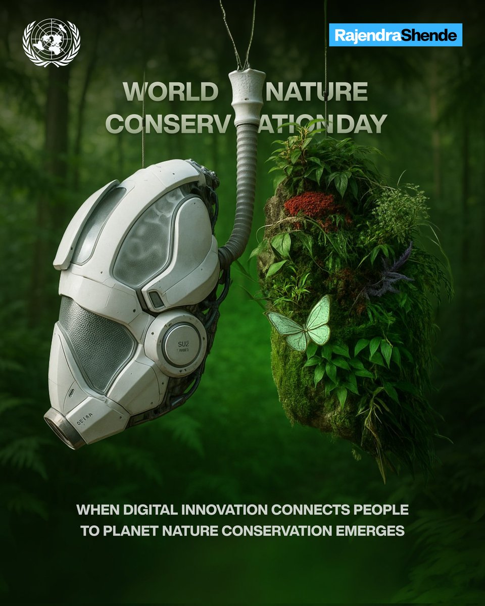 From circuits to saplings 🌱🤖
This #WorldNatureConservationDay, let’s #ConnectToConserve through innovation.
When digital tools meet nature, conservation becomes a movement.
#DigitalForNature #GreenTech #RajendraShende #UNForNature #ClimateAction