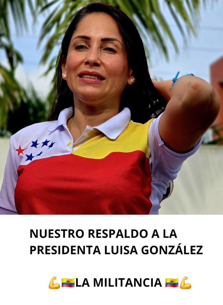 Luisa González como presidenta de la Revolución Ciudadana, es la voz firme de una militancia que no se rinde. Ha caminado el país entero, ha dado la cara, ha puesto el alma y su liderazgo. Enfrenta la diatriba con dignidad. Su liderazgo es nacional, valiente, leal y de UNIDAD. 🇪🇨