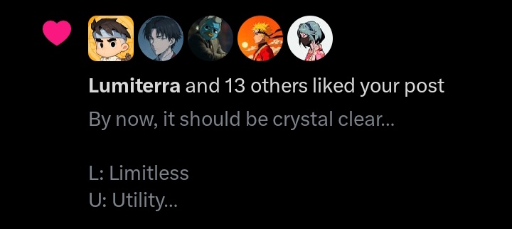 kunle_pounds's tweet image. GLumi
@LumiterraGame Intern has really shown that they support smol accounts.
Thanks for the constant support, sending likes to my contents.
Lumiterra is for everyone.
What are you exploring in the Lumiterra Testnet today?